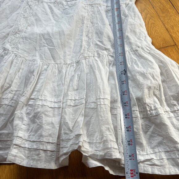 Bardot Size 12 XL White Henrietta 100% Cotton Eyelet Lace Swiss Dot Mini Dress - Picture 10 of 16